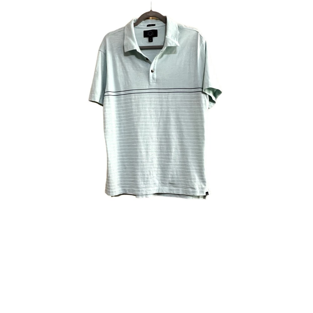 Even Tide Large light blue  polo slim sit shirt 100% cotton